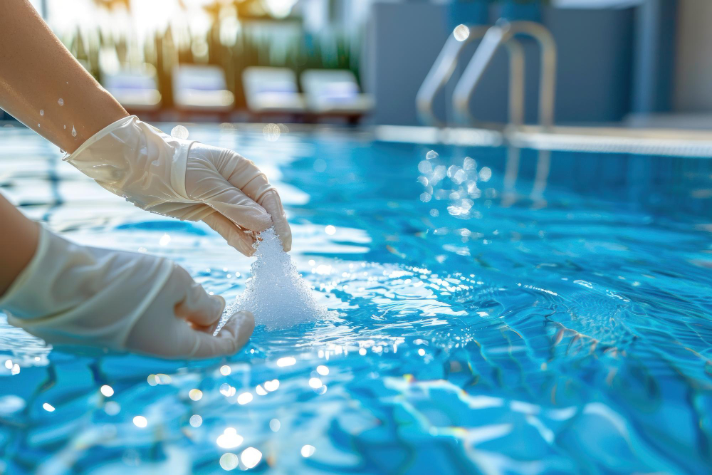 Entretien de piscine au chlore choc