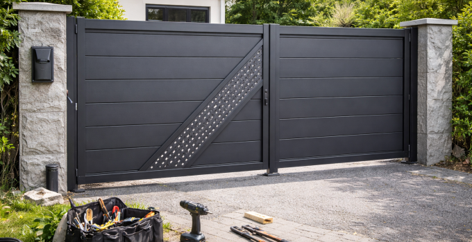 Portail alu sur mesure avec les matériels