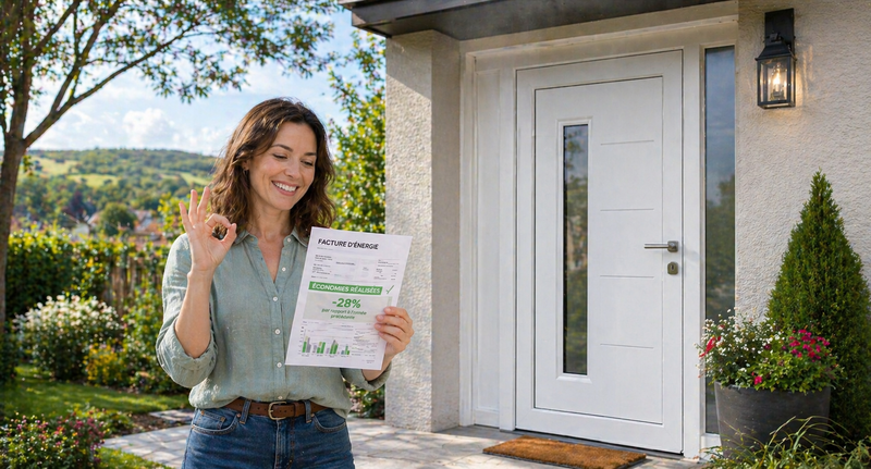 Une porte d'entrée en PVC permet de faire de belles économies