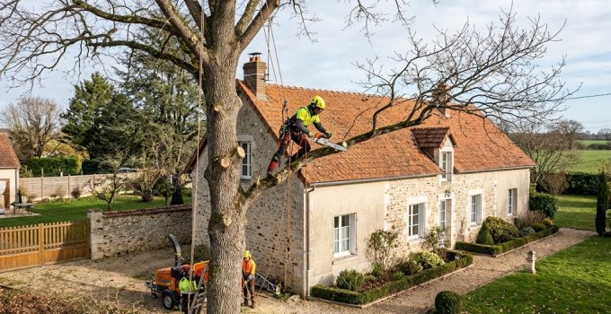Élaguer un arbre près d'une maison