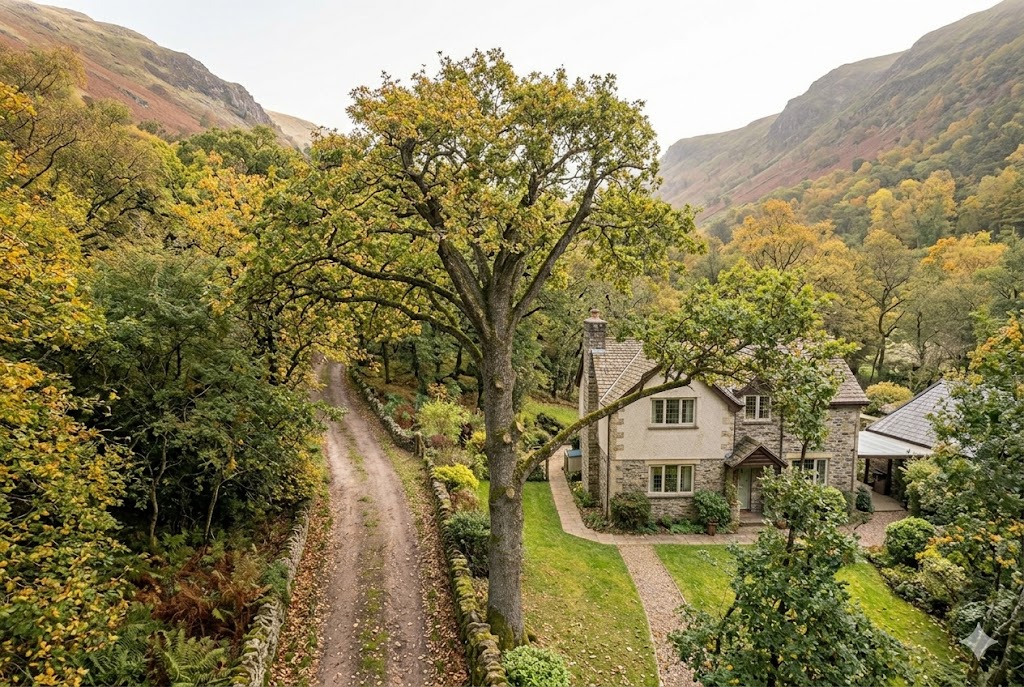 élagage d'arbre près d'une maison
