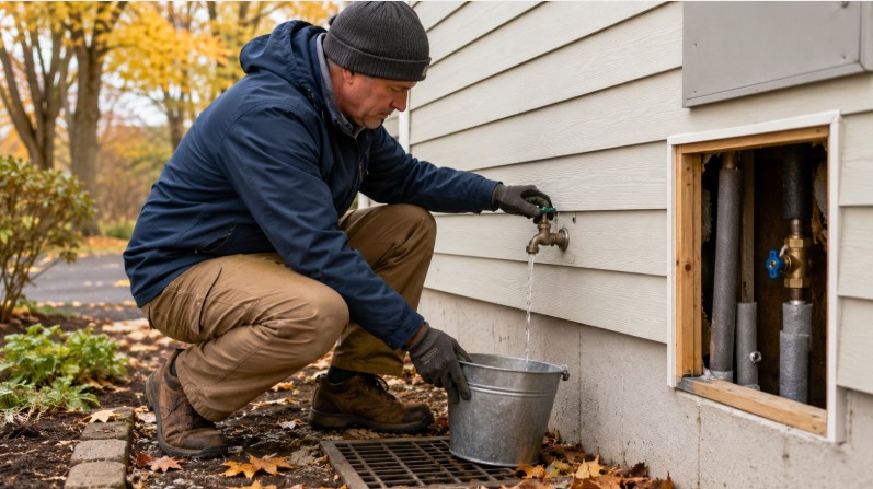 purger un robinet extérieur avant l'hiver