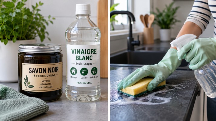 Savon noir et vinaigre blanc